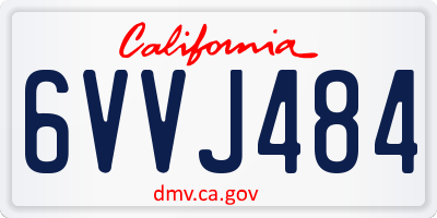 CA license plate 6VVJ484
