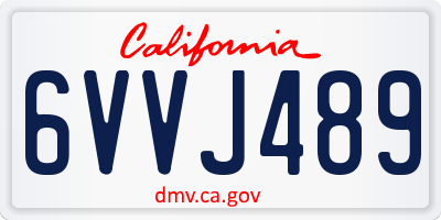 CA license plate 6VVJ489
