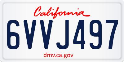 CA license plate 6VVJ497