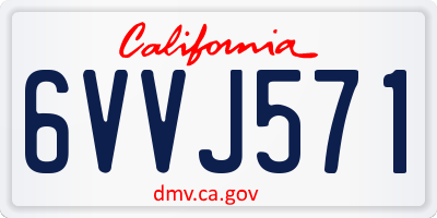 CA license plate 6VVJ571
