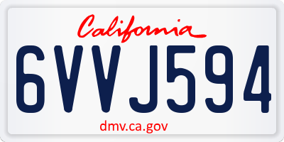 CA license plate 6VVJ594