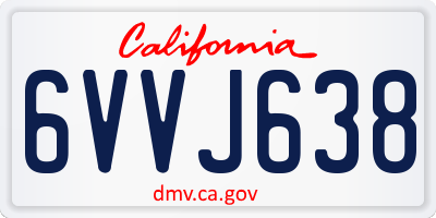 CA license plate 6VVJ638