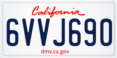 CA license plate 6VVJ690