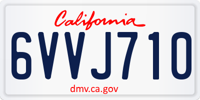 CA license plate 6VVJ710