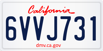 CA license plate 6VVJ731