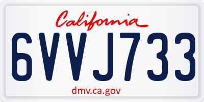 CA license plate 6VVJ733