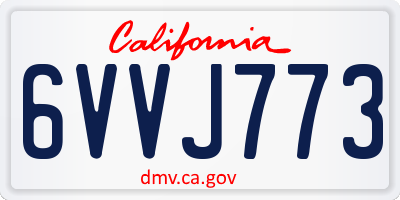 CA license plate 6VVJ773