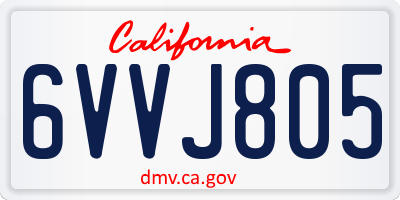 CA license plate 6VVJ805