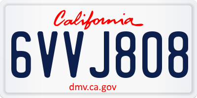 CA license plate 6VVJ808