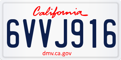 CA license plate 6VVJ916