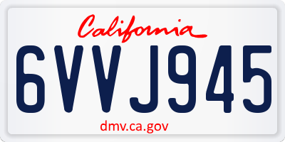 CA license plate 6VVJ945