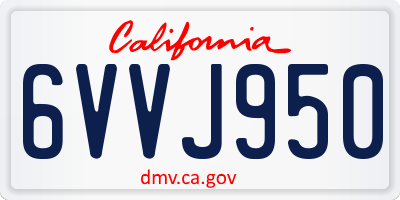 CA license plate 6VVJ950