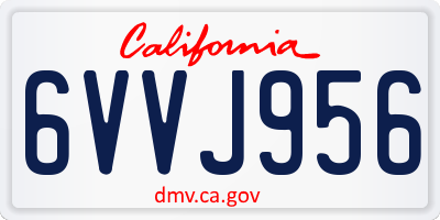 CA license plate 6VVJ956