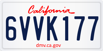 CA license plate 6VVK177