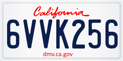 CA license plate 6VVK256