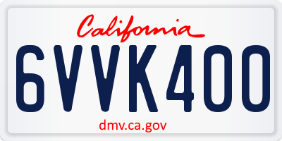 CA license plate 6VVK400