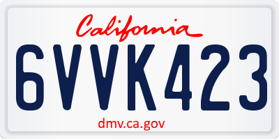 CA license plate 6VVK423
