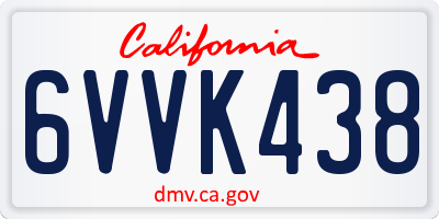 CA license plate 6VVK438