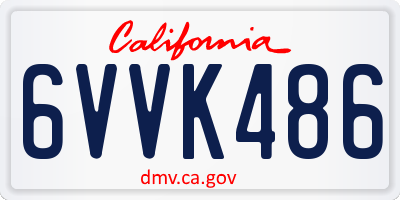 CA license plate 6VVK486