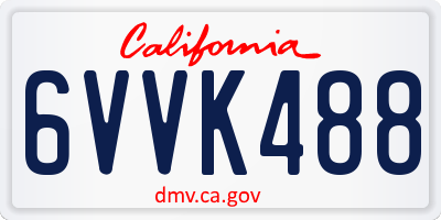 CA license plate 6VVK488