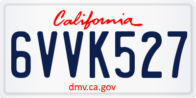 CA license plate 6VVK527