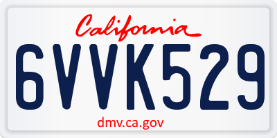 CA license plate 6VVK529