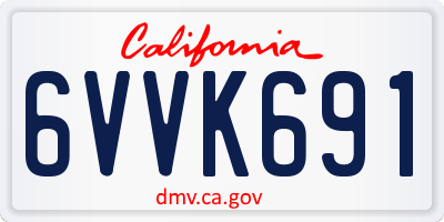 CA license plate 6VVK691