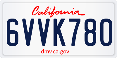 CA license plate 6VVK780