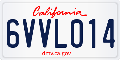CA license plate 6VVL014