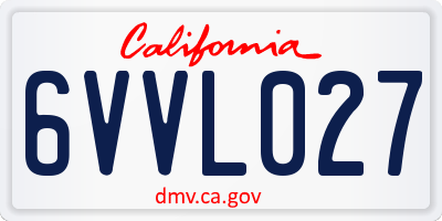 CA license plate 6VVL027