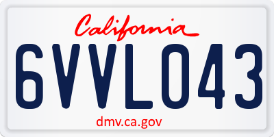 CA license plate 6VVL043