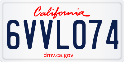 CA license plate 6VVL074