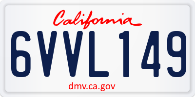 CA license plate 6VVL149