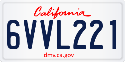 CA license plate 6VVL221