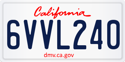 CA license plate 6VVL240