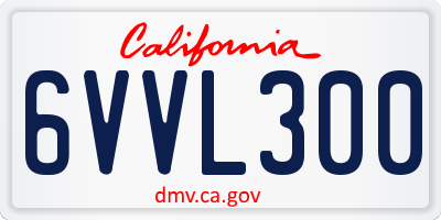 CA license plate 6VVL300