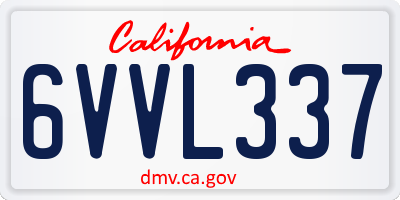 CA license plate 6VVL337