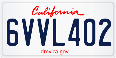 CA license plate 6VVL402