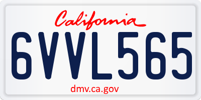 CA license plate 6VVL565