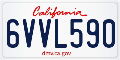 CA license plate 6VVL590