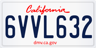 CA license plate 6VVL632