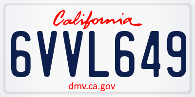 CA license plate 6VVL649