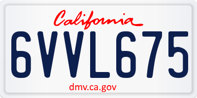 CA license plate 6VVL675
