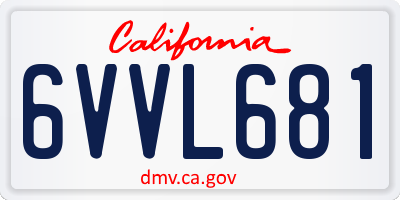 CA license plate 6VVL681