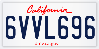 CA license plate 6VVL696