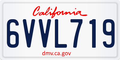 CA license plate 6VVL719