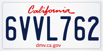 CA license plate 6VVL762