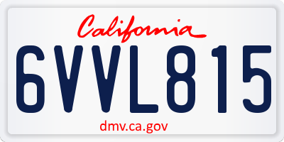CA license plate 6VVL815