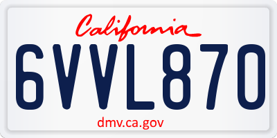 CA license plate 6VVL870