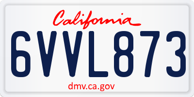 CA license plate 6VVL873